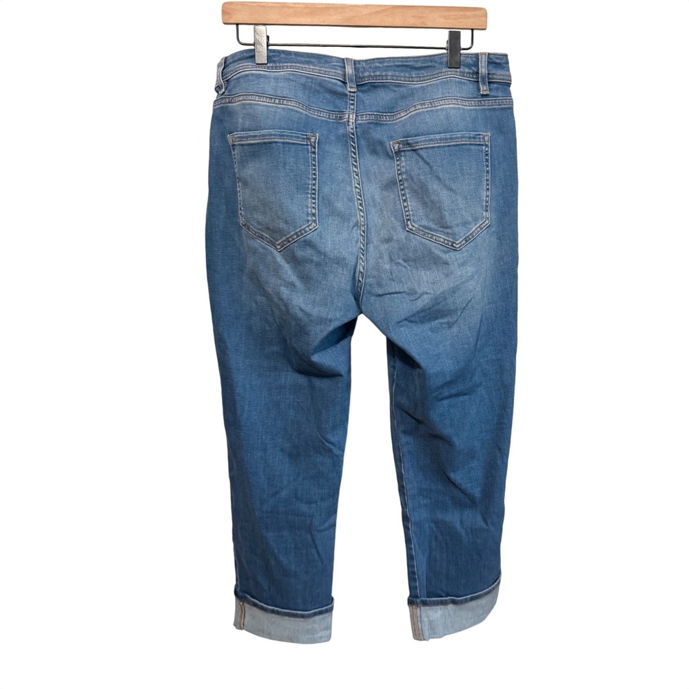 J Jill High Rise Straight Leg Ankle Jeans 14 Blue Excellent Stretch Denim - Picture 4 of 6